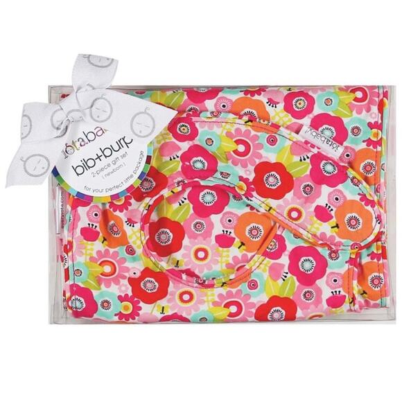 Iotababy Matching Bib and Burp Cloth 2-pc Set Pink - Picture 2 of 4